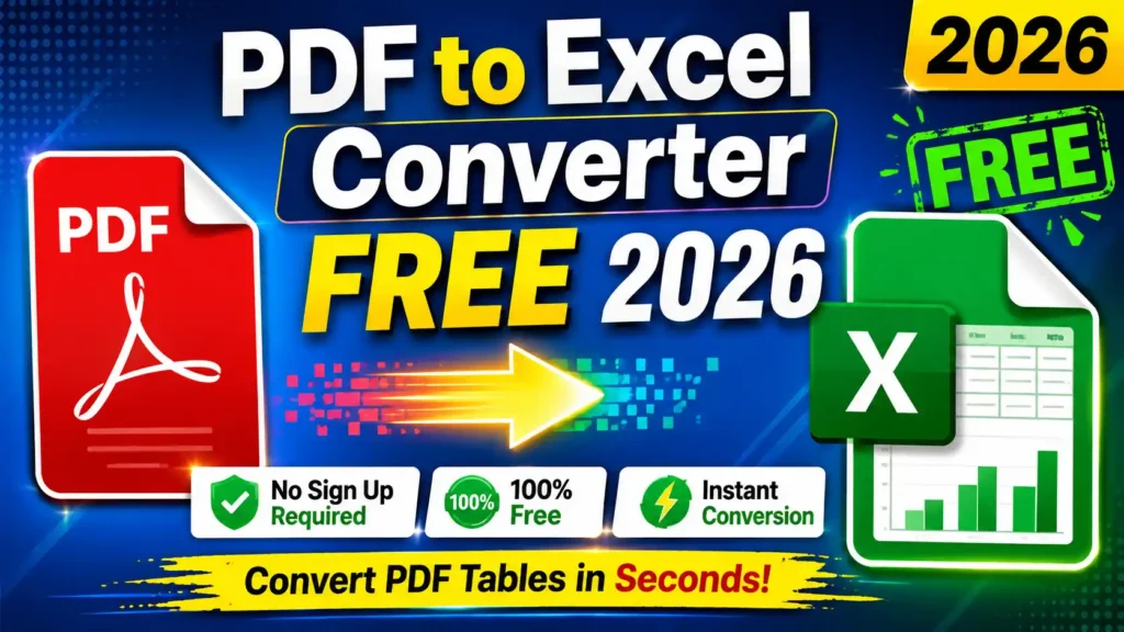 PDF to Excel Converter Free 2026 – No Sign Up